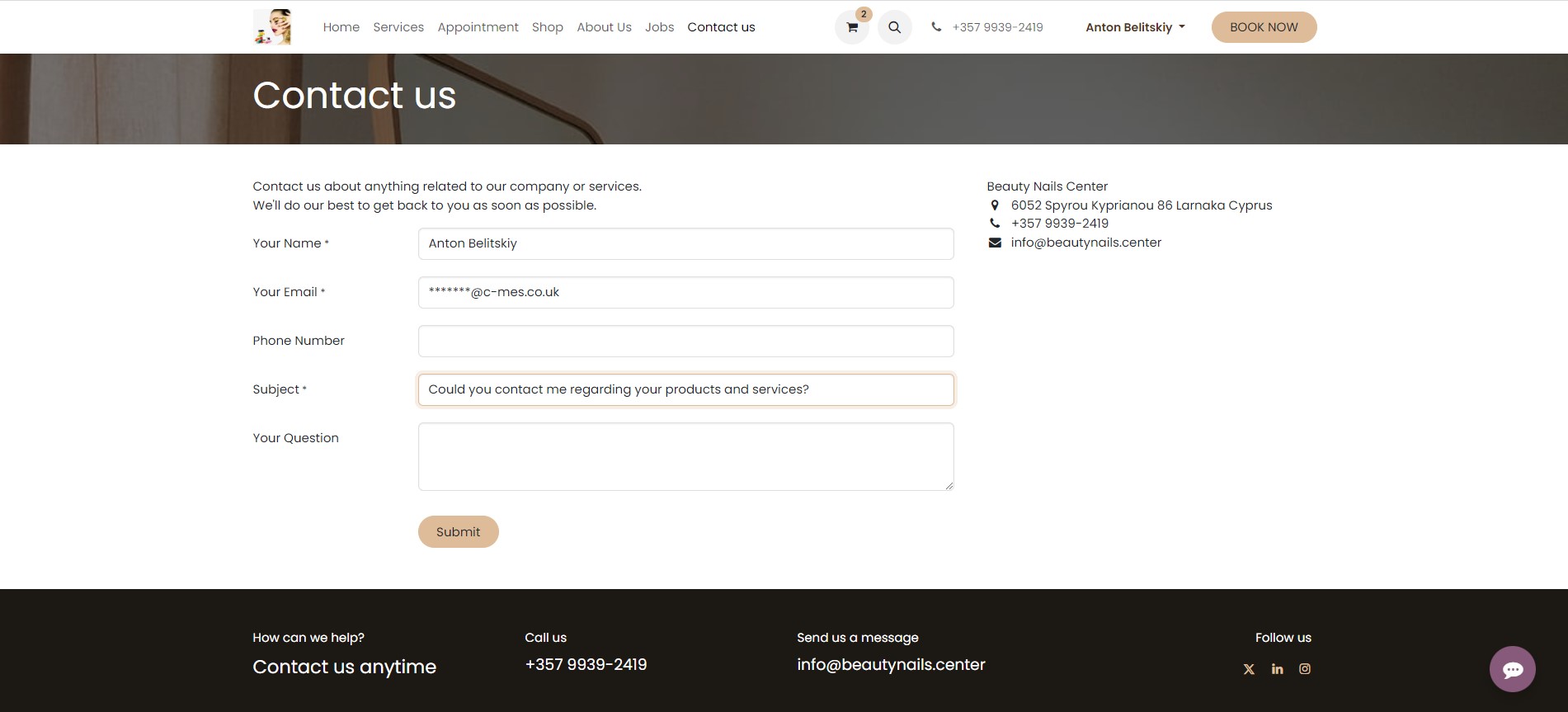 Contact us form