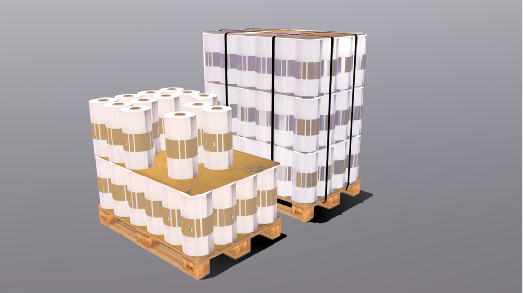 Pallets with roll film