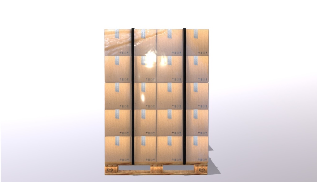 Pallets with boxes