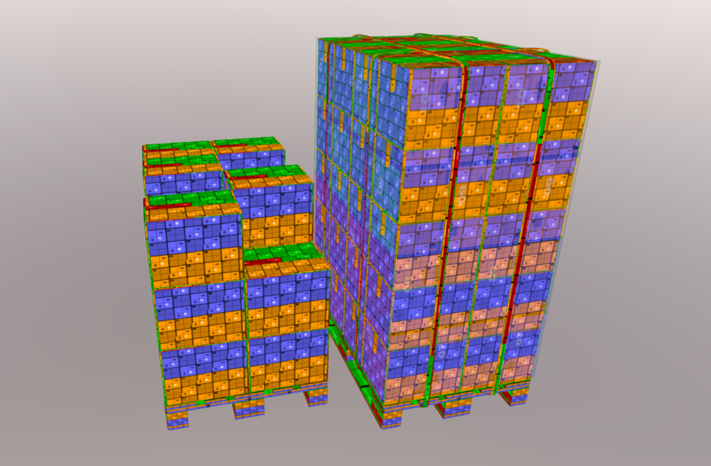 Pallets with boxes