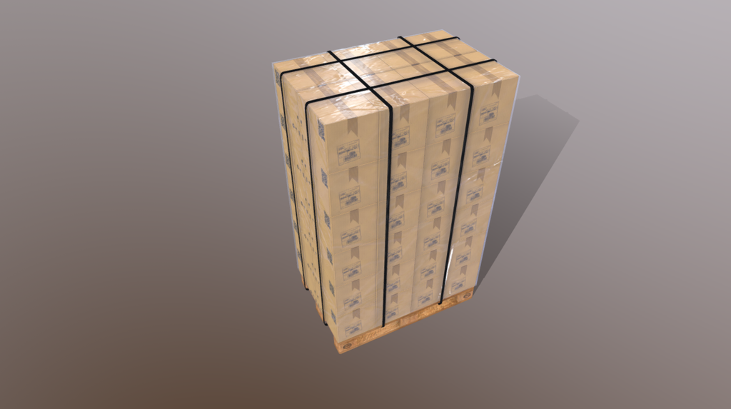 Pallet and boxes 400X300X300