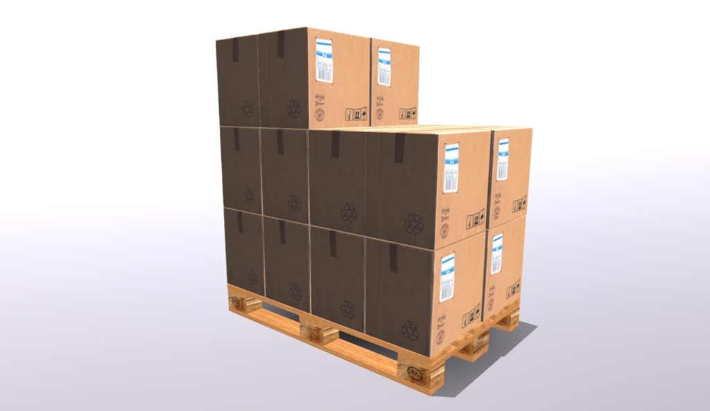 Pallet with boxes
