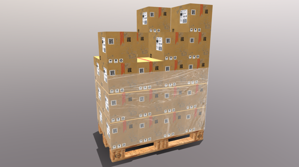 Pallet with boxes 400X300X300