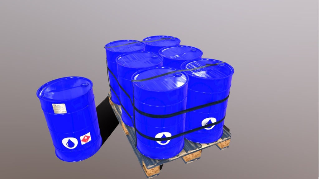 Pallet with imperial barrels