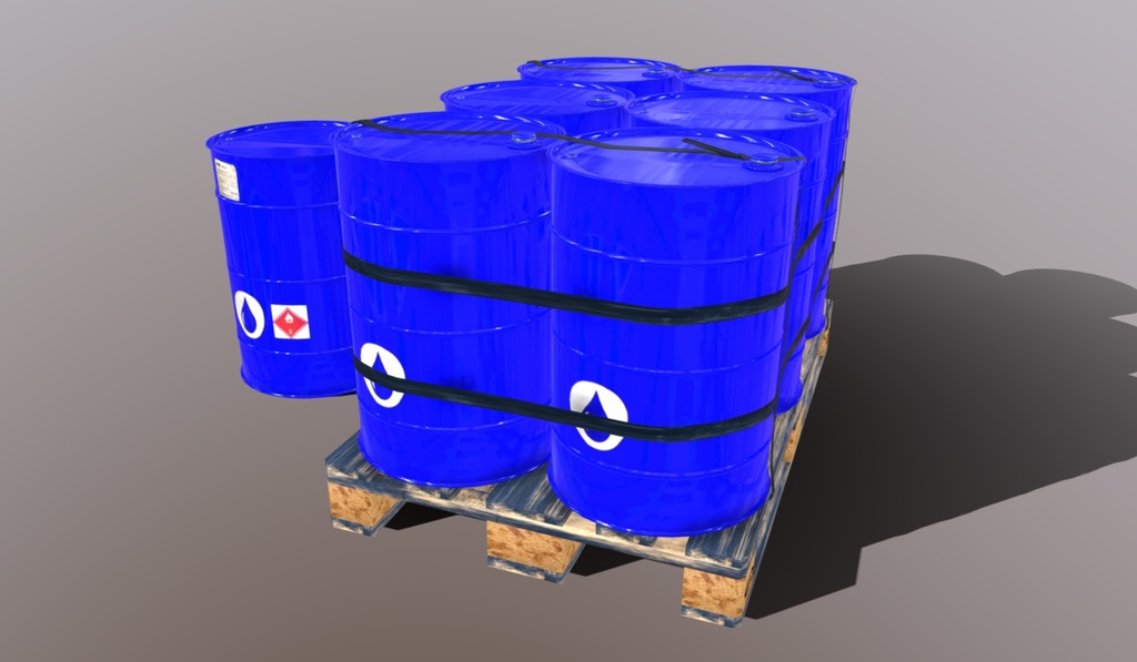 Pallet with imperial barrels