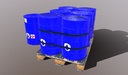 Pallet with imperial barrels