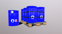 Pallet with imperial barrels