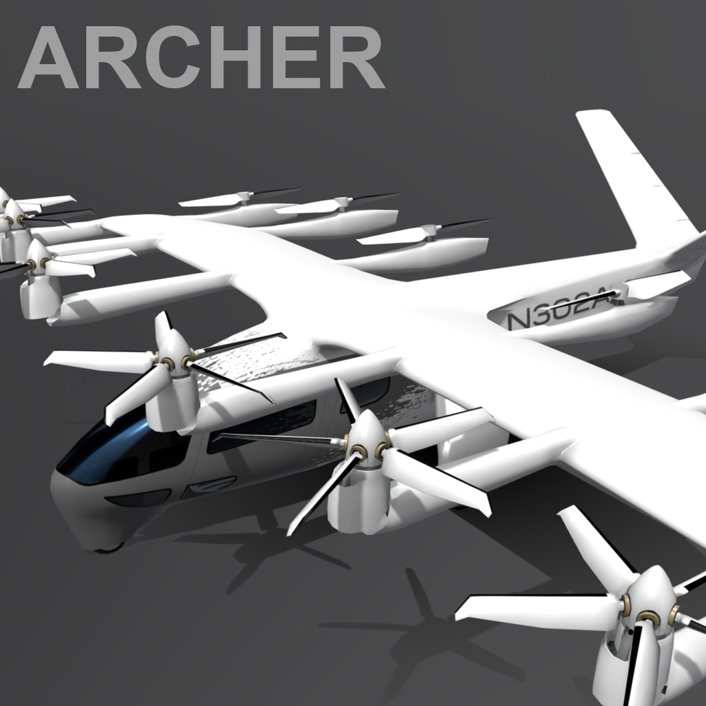 Archer Midnight EVTOL low poly