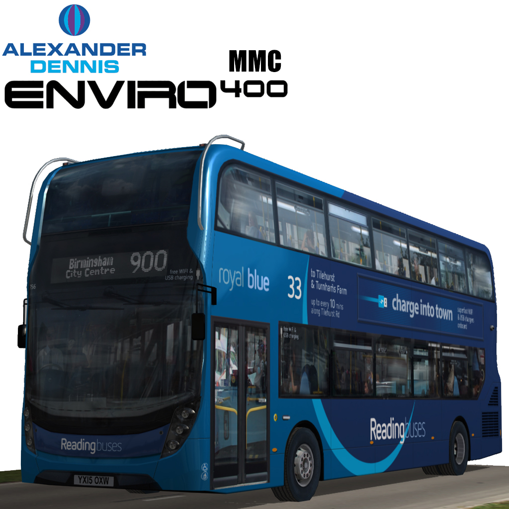 Alexander Dennis Enviro 400 MMC Royal Blue Livery Low-poly 3D model