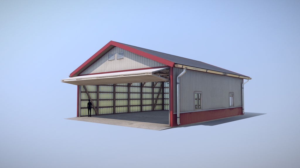 Airfield Hangar 12m Vr1 RED