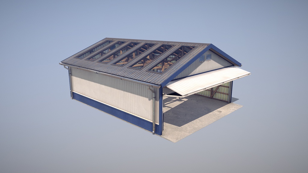 Airfield Hangar 12m Vr2 BLUE