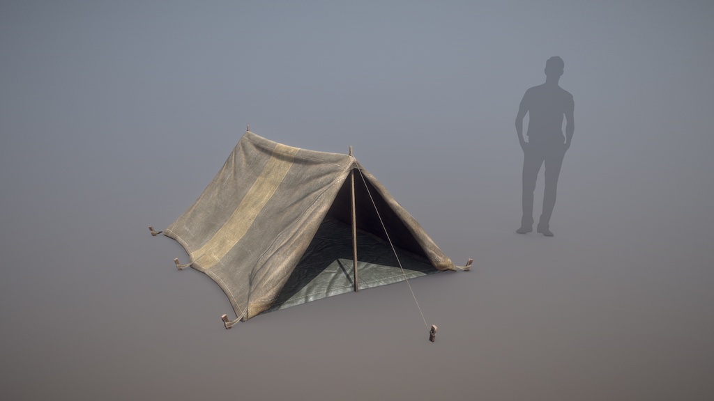 Military Tent WWII TwoSleeping open vr.2