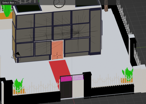 Glass building low poly 3d model