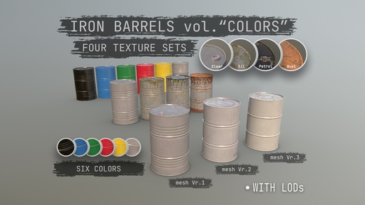 Cargo Iron Barrels 200L Colors